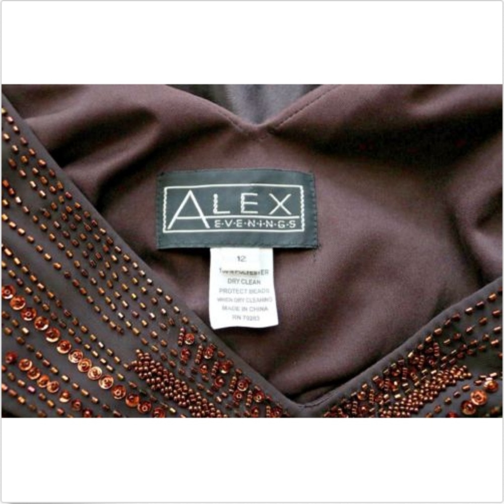Alex Evenings Chocolate Formal Evening Dress - Picture 7 of 7